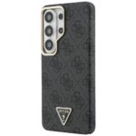 Guess PU Leather 4G Strass Triangle Logo Gold Frame Magnetic Zadní Kryt pro Samsung Galaxy S26 Ultra Black - imagine 3