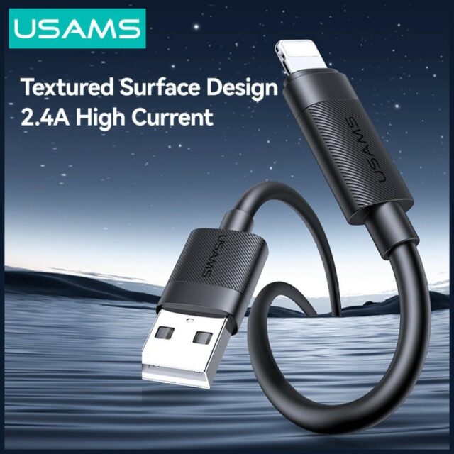 Cable USAMS U94 12W Lightning to USB-A 1m black - imagine 5