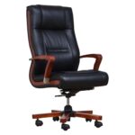 AMBASSADOR leather armchair black