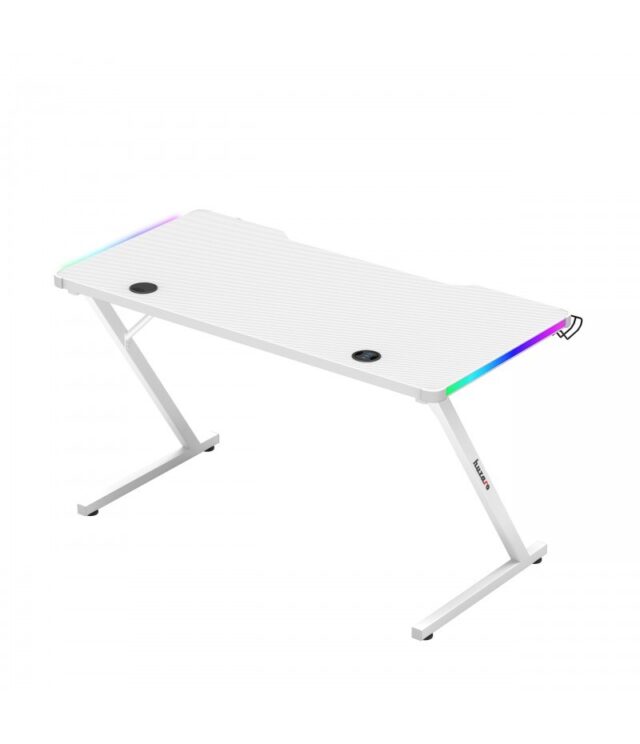 Huzaro Hero 2.5 White RGB gaming desk - imagine 2