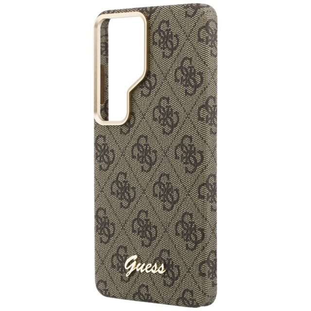 Guess PU 4G Script Metal Logo Magnetic Zadní Kryt pro Samsung Galaxy S26 Ultra Brown - imagine 7