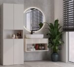 BATHROOM CABINET NEL DK 1K BASKET CASMERE COLOUR - imagine 8