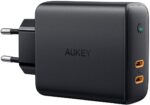 AUKEY PA-D5 GaN mobile device charger Black 2xUSB C Power Delivery 3.0 63W 6A Dynamic Detect