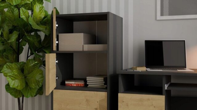 ALMA CHEST OF DRAWERS  ANTHRACITE/ARTISAN OAK - imagine 10