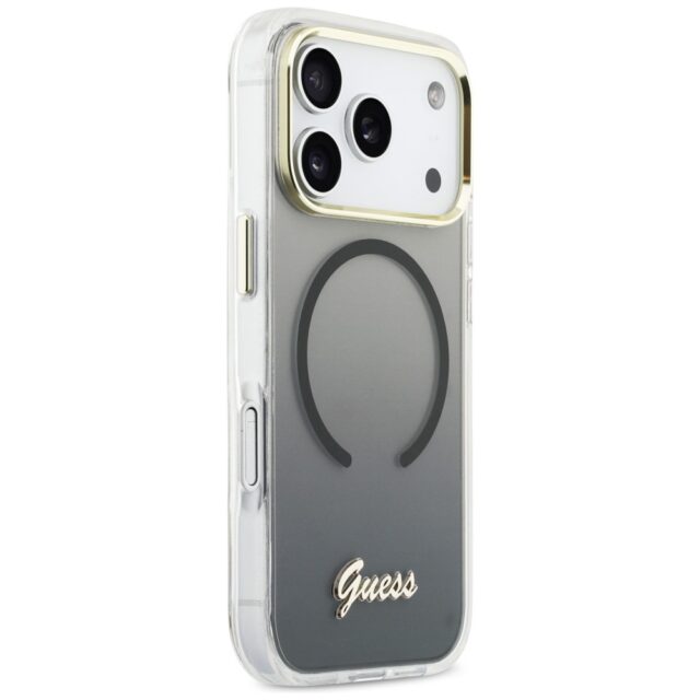 Case Guess IML Gradient Script Metal     MagSafe for iPhone 17 Pro Max black - imagine 4