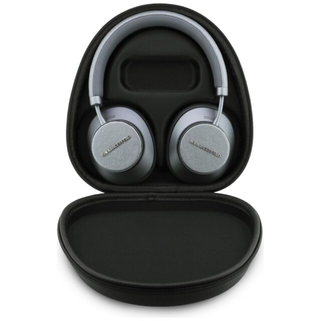 Over-Ear Headphones Karl Lagerfeld Saffiano Elongated Bluetooth ANC grey - imagine 4