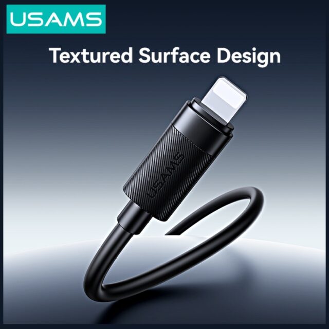 Cable USAMS U94 30W USB-C to Lightning 1m black - imagine 3