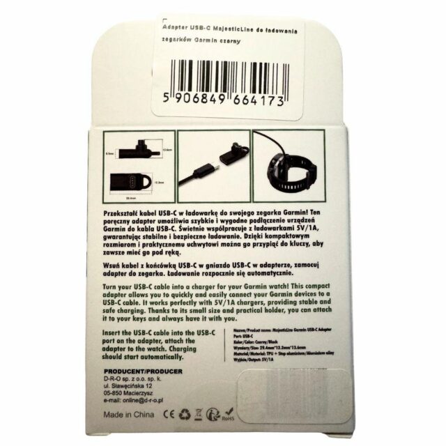 Adapter USB-C MajesticLine for Charging Garmin Watches black - imagine 7