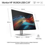 HP Series 7 Pro 24 inch WUXGA USB-C Monitor - 724pu - imagine 4