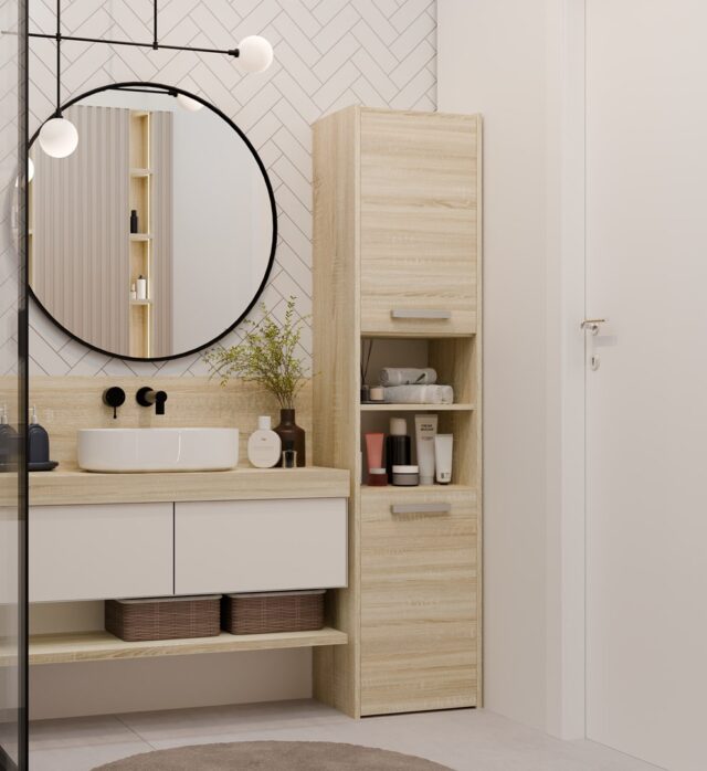 Topeshop S40 SONOMA bathroom storage cabinet Oak - imagine 7