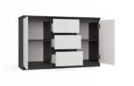 CHEST OF DRAWERS 2 DOORS 3 DRAWERS ANTHRACITE/WHITE - imagine 2