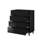 Cama chest of drawers 4D REJA black gloss/black gloss