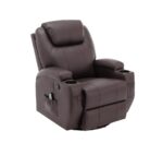 EXTRALINK FOTEL WYPOCZYNKOWY MASUJĄCY Z PODNÓŻKIEM BRĄZOWY