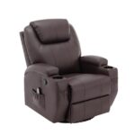 EXTRALINK FOTEL WYPOCZYNKOWY MASUJĄCY Z PODNÓŻKIEM BRĄZOWY