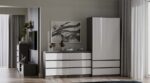 M6 MALWA CHEST OF DRAWERS 140 CM 6 DRAWERS ANTHRACITE/WHITE - imagine 9