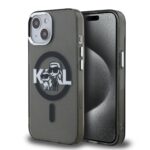 Karl Lagerfeld IML Glitter Karl and Choupette Sketch MagSafe Zadní Kryt pro iPhone 15 Black