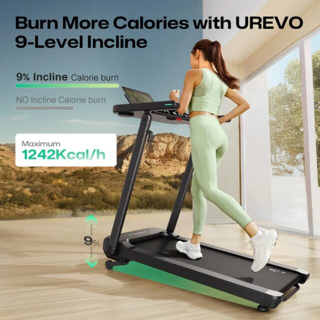 Treadmill with built-in work and exercise desk UREVO Foldi 3S - imagine 10