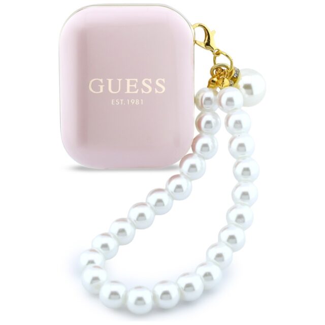 Earphones TWS Guess Pearl Strap pink - imagine 2