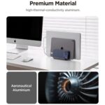 Stojak na laptopa Spigen LD208S4          Vertical Laptop Stand Space szary - imagine 9