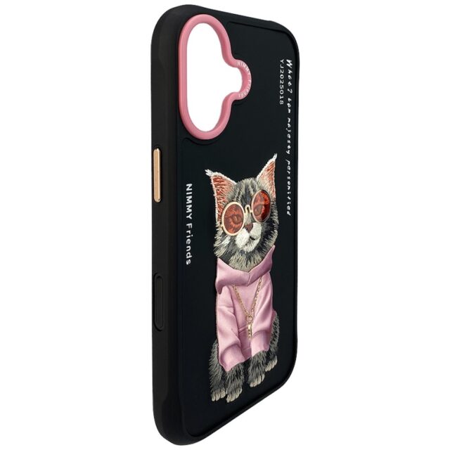 Case Nimmy Glasses Cool Cat for iPhone 17 black - imagine 4