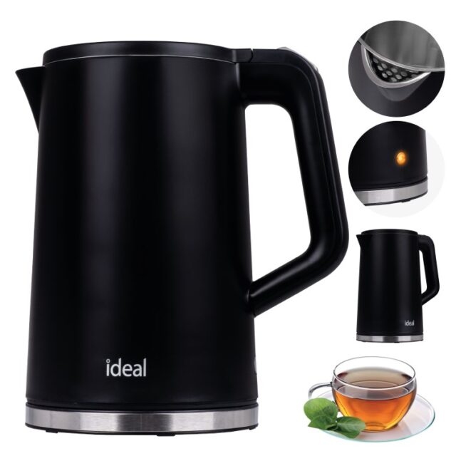 IDEAL Kettle 1.7 l  steel body  power 1500 W  black - imagine 4