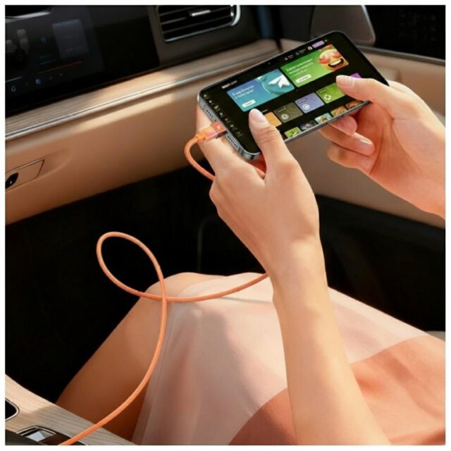 Cable USAMS U93 30W USB-C to Lightning 1.2m orange - imagine 4