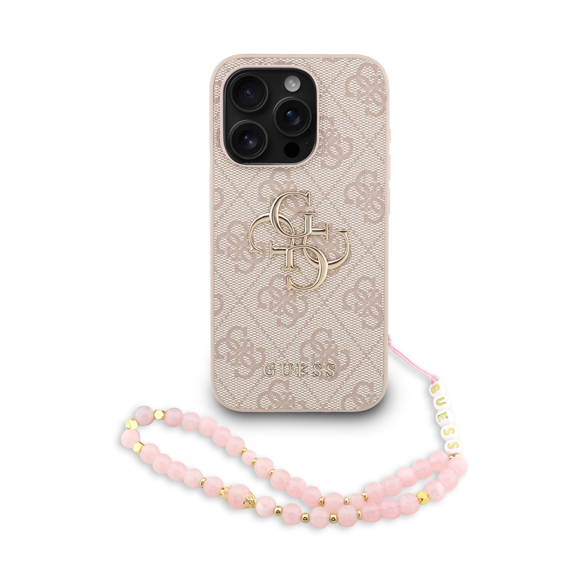 cps-ac5facfca300fe5d792987d15fad8677-2026-03-09-00-42-20 Guess PU 4G Metal Logo Strap Zadní Kryt pro iPhone 15 Pro Pink - imagine 1