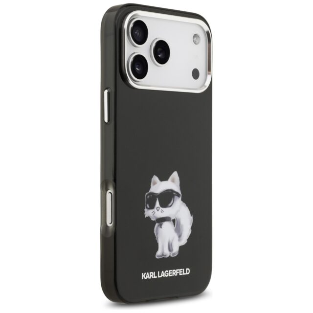Karl Lagerfeld IML Aquarelle Choupette & Logo MagSafe Case for iPhone 17 Pro Max Black - imagine 4