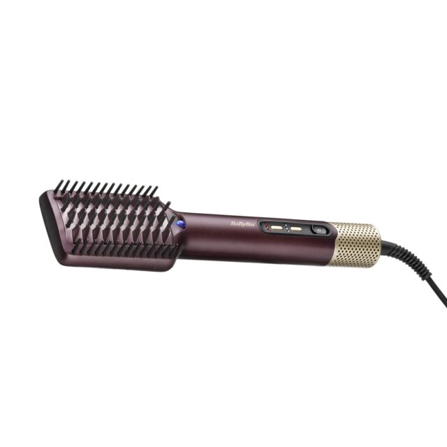 BaByliss Air Power AS6400E hair styling tool Straightening brush Airflow Maroon 900 W 2.5 m - imagine 3