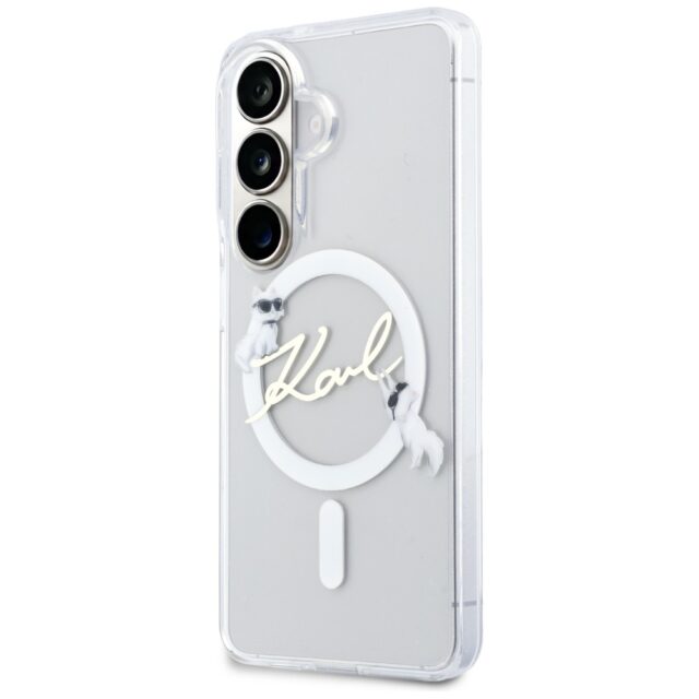 Case Karl Lagerfeld IML KC Script        MagSafe for Samsung Galaxy S26 transparent - imagine 3