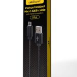 Gembird CCDB-mUSB2B-AMBM-6 Cotton braided Micro-USB cable with metal connectors  1.8 m  black