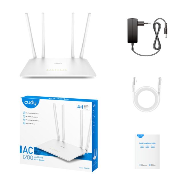 Cudy WR1200 wireless router Fast Ethernet Dual-band (2.4 GHz / 5 GHz) White - imagine 5