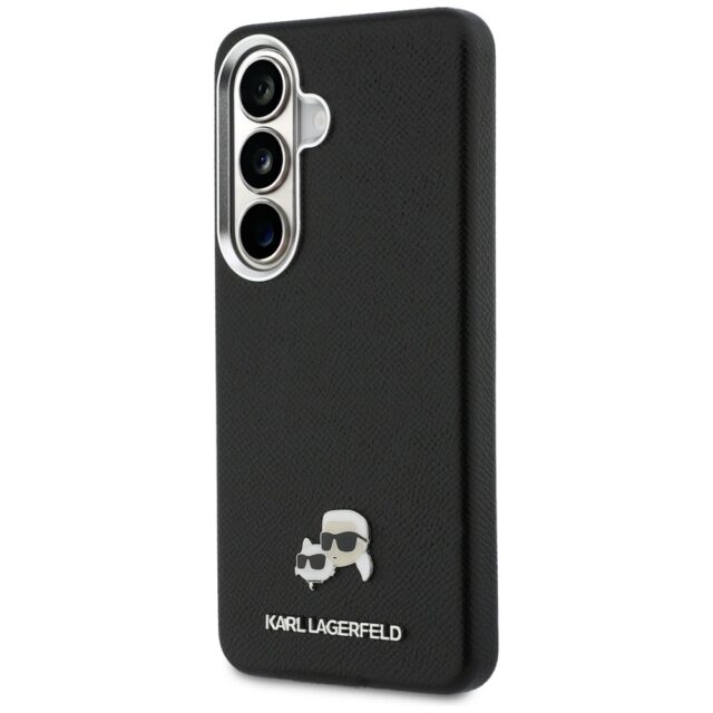 Karl Lagerfeld Grained PU Leather K&CH Heads Magnetic Zadní Kryt pro Samsung Galaxy S26 Black - imagine 2