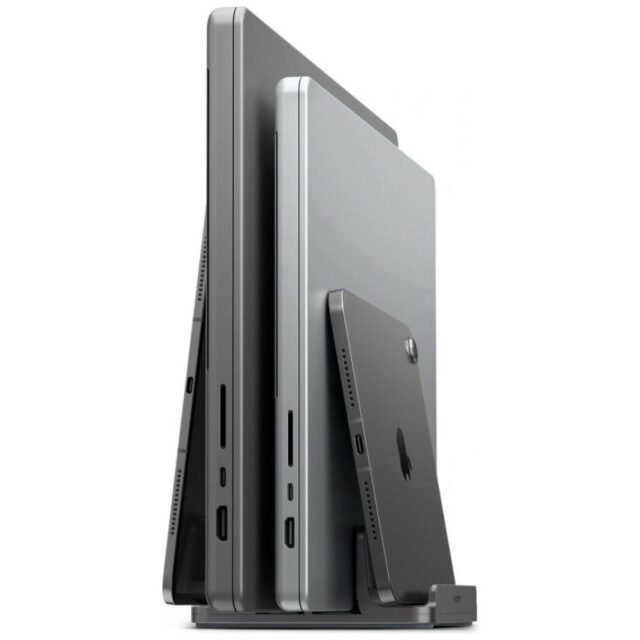 Stojak na laptopa Spigen LD208S4          Vertical Laptop Stand Space szary - imagine 5
