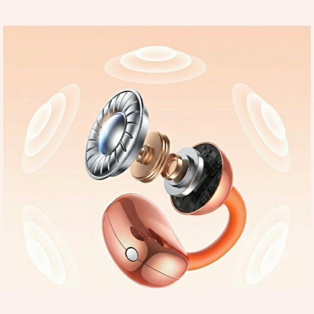 Headphones TWS USAMS R03 Echo Clip-on Bluetooth 6.0 wireless orange - imagine 5