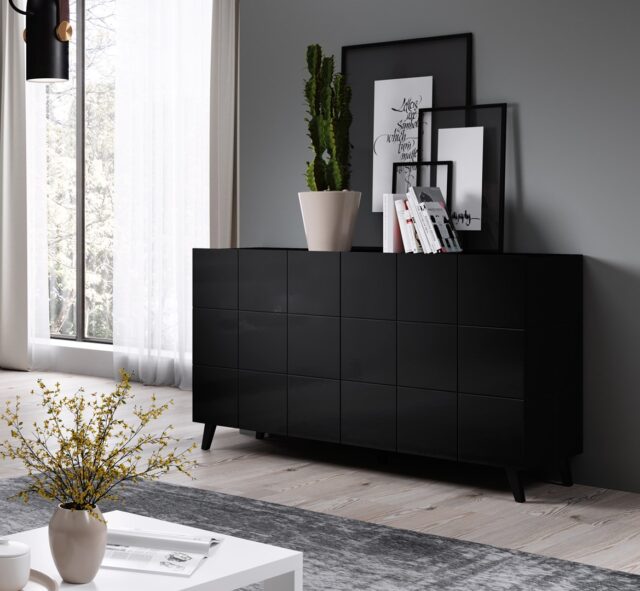 Cama sideboard 2D REJA black gloss/black gloss - imagine 7