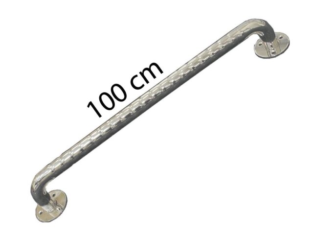 Stainless steel corrugated bathroom handrail 100 cm - imagine 2