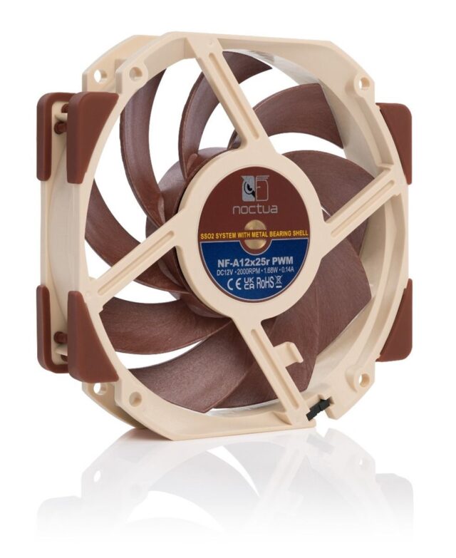 Noctua NF-A12X25R PWM Computer case Fan 12 cm Beige  Brown - imagine 2