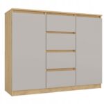 CHEST OF DRAWERS WITH 2 DOORS AND 4 DRAWERS  ARTISAN OAK/CASHMERE COLOUR