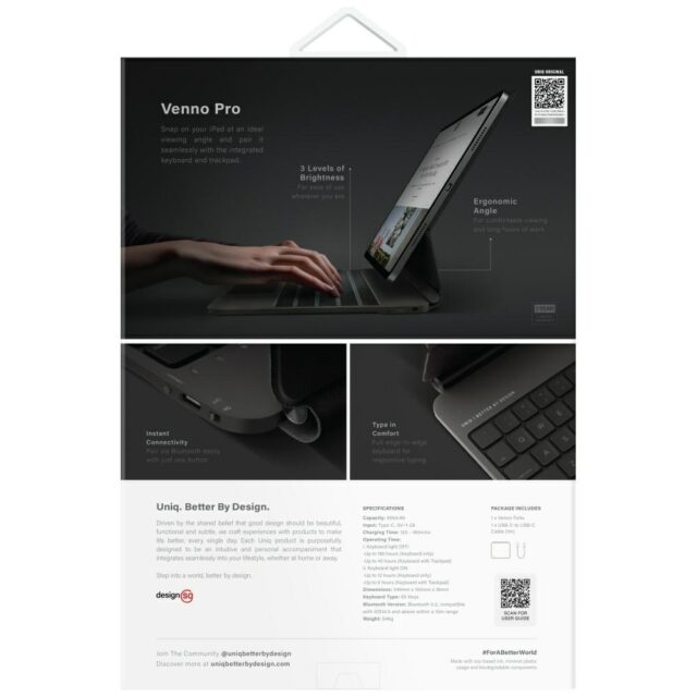 Case UNIQ Venno Pro Magnetic Smart with keyboard for iPad Air 11" (2024/25) | Air 10.9" (2022/20) bl - imagine 8