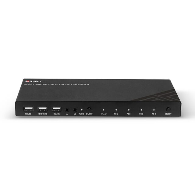 Lindy KVM Switch HDMI 18G  USB 2.0 & Audio  4 Port - imagine 3