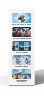 Insta360 X5 Bundle action sports camera 72 MP 8K Ultra HD 25.4 / 1.28 mm (1 / 1.28 ) Wi-Fi 200 g - imagine 3