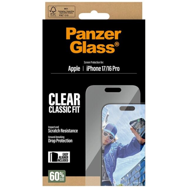 PanzerGlass Classic Fit EasyAligner Tempered Glass for iPhone 17 / 16 Pro - imagine 5