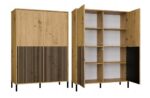 KAMARO 4DK SLIM/GŁ OAK ARTISAN DISPLAY CABINET - imagine 7
