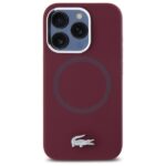 Lacoste LCHMP15XSMAR iPhone 15 Pro Max 6.7" bordeaux hardcase Silicone Croco Logo MagSafe - imagine 3