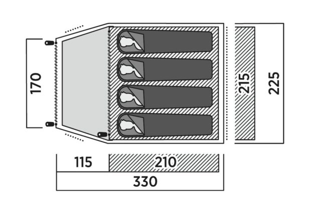 Four-person tent Easy Camp Setesdal 4 - imagine 6