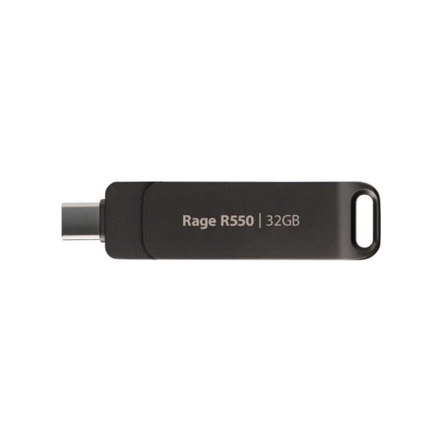 Flashdrive PATRIOT Rage R550 32GB 100 MB/S USB A+C Swivel Design (PE32GR550DSAD) Black - imagine 3