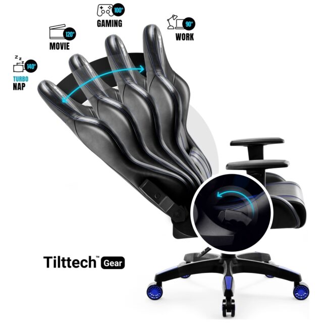 Gaming chair Diablo Chairs X-One 2.0 Normal Size black-blue - imagine 7