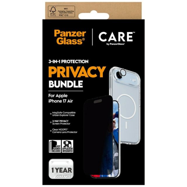 Zestaw ochronny CARE by PanzerGlass      Flagship Privacy 3w1 Etui+Szkło Prywatyzujące+Lens do iPhon - imagine 6