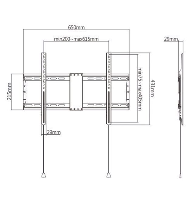 Gembird WM-80F-01 TV mount/stand 2.03 m (80 ) Black - imagine 4